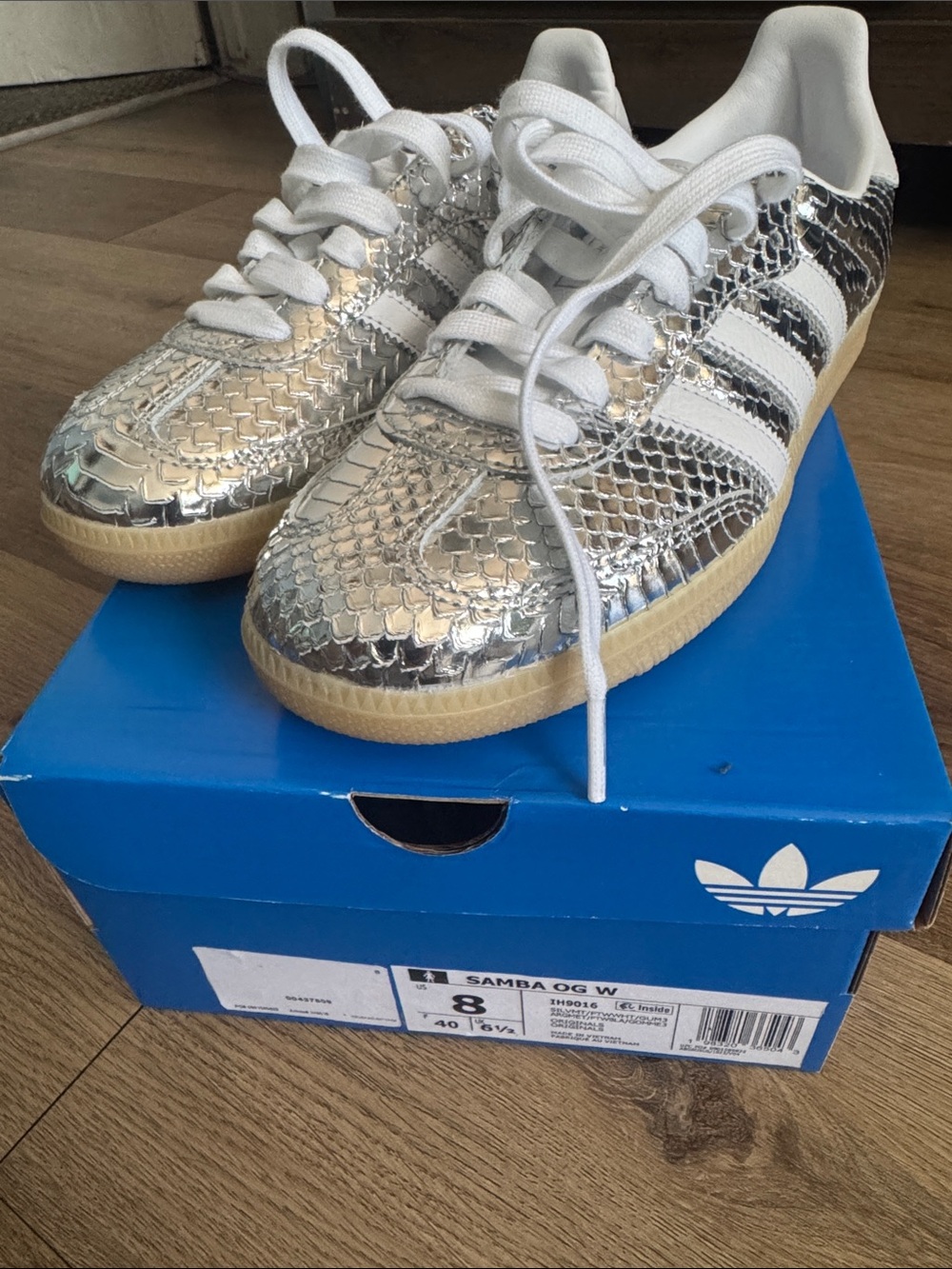 Adidas Samba Metallic Silver Snake Sneakers